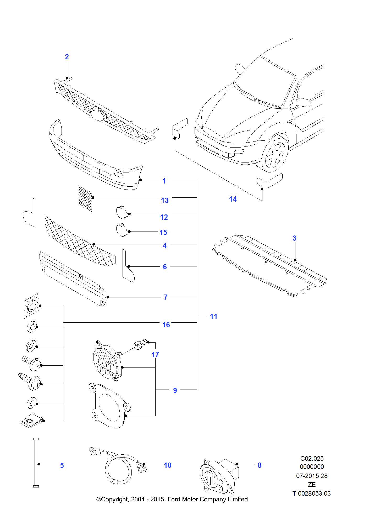 2005 ford focus parts diagram