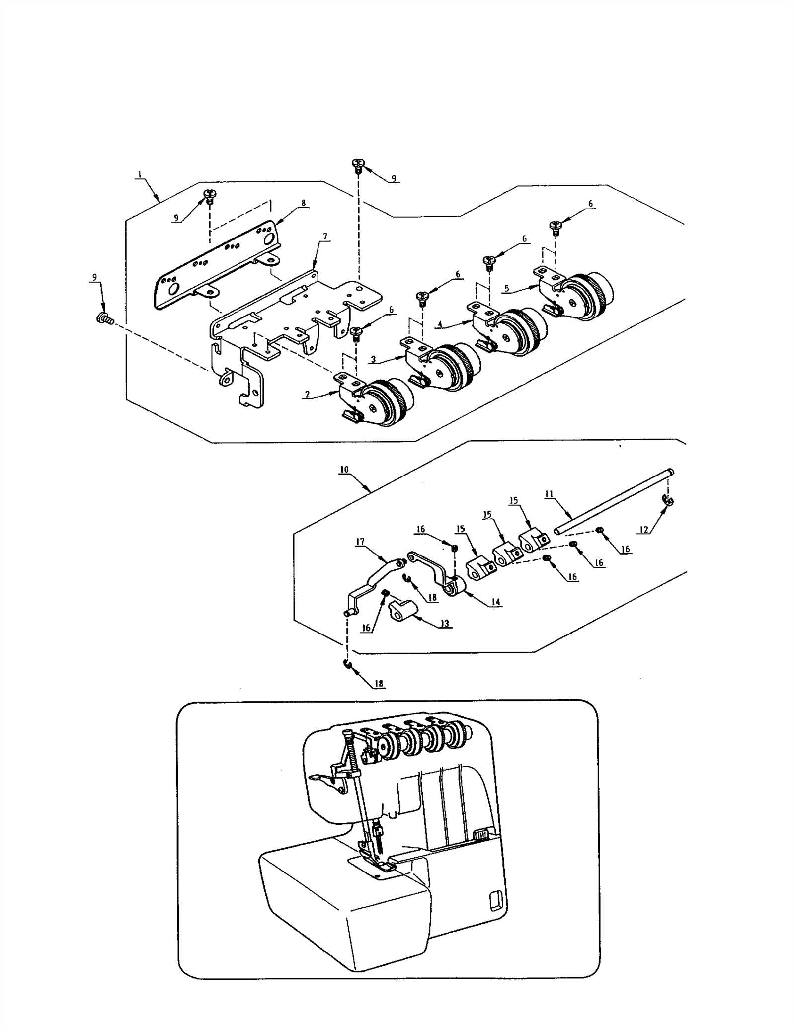 serger parts diagram