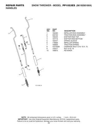 poulan pro snow blower parts diagram