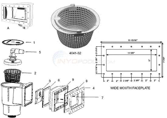 pool skimmer parts diagram