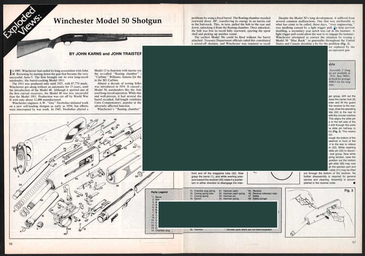 winchester model 50 parts diagram