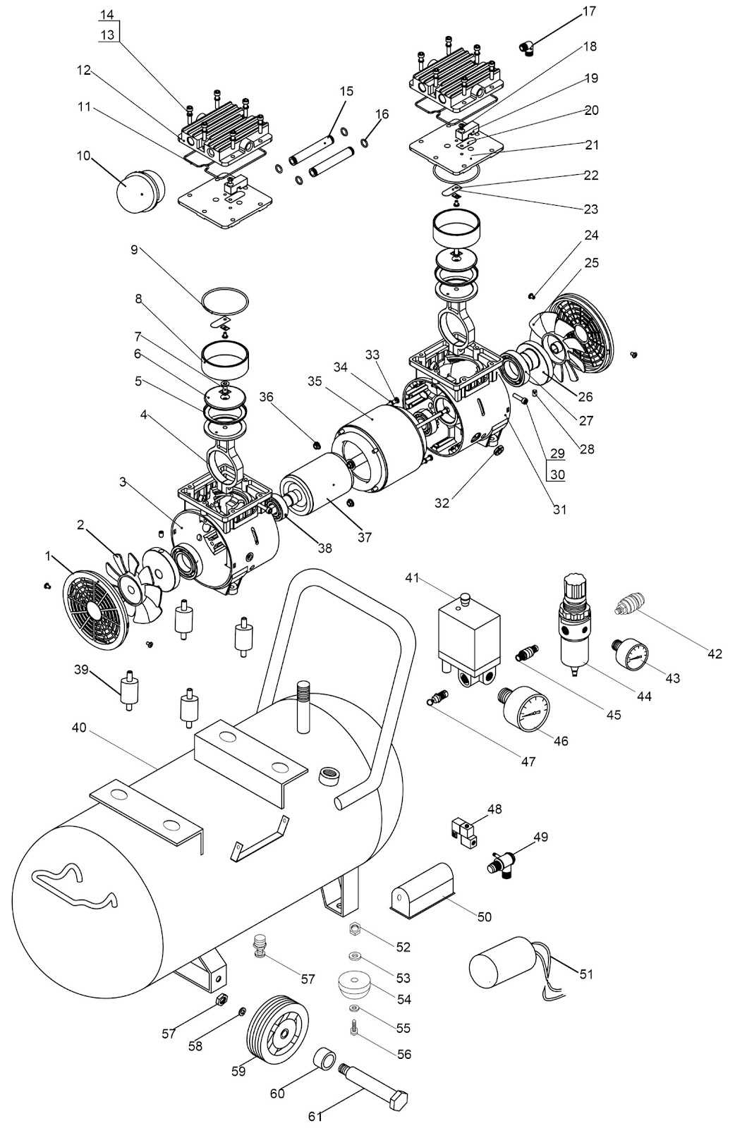 stanley air compressor parts diagram