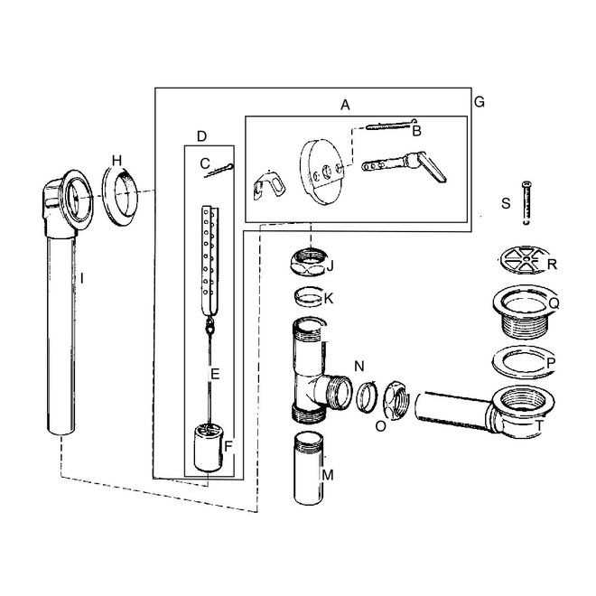 tub drain parts diagram