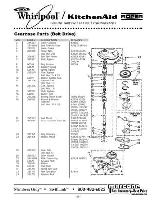 roper washer parts diagram