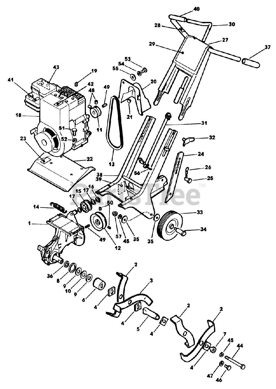 tiller parts diagram