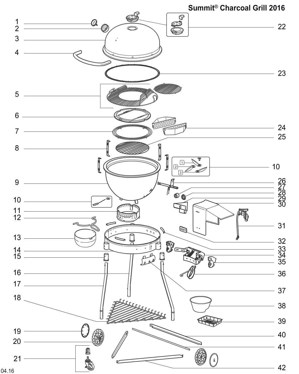 weber summit s 420 parts diagram