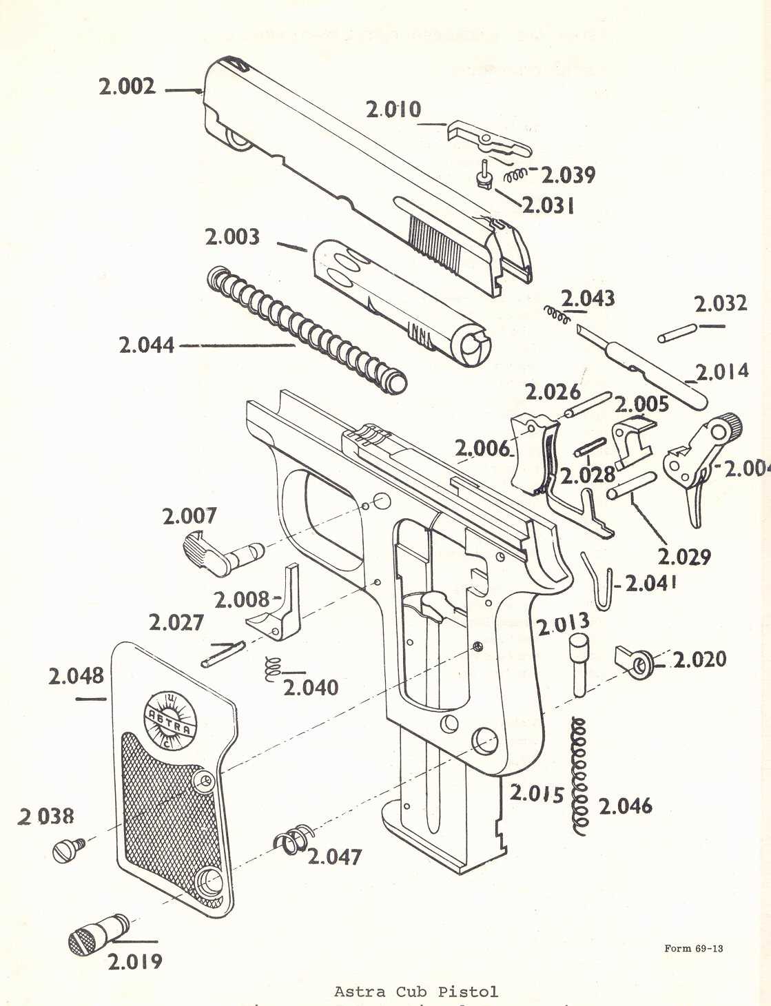 semi auto pistol parts diagram