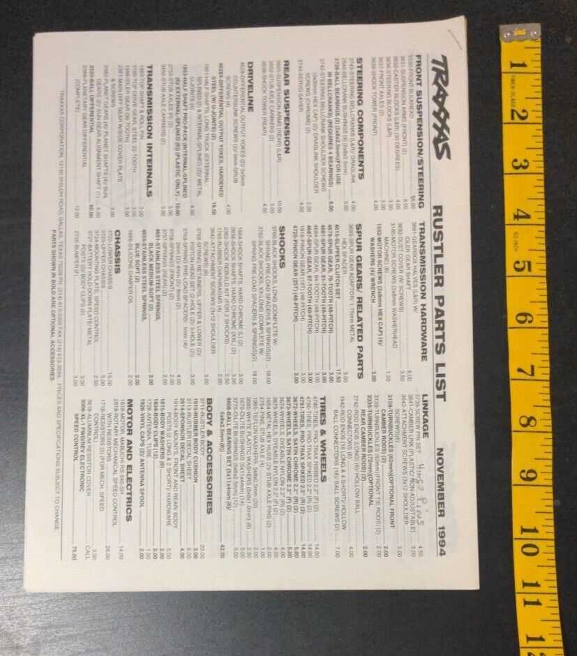 traxxas parts diagram