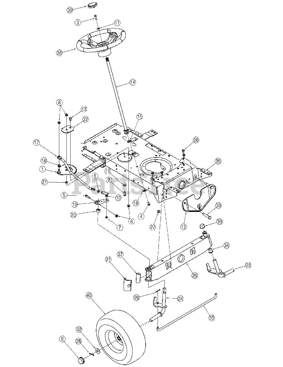 yard machine riding lawn mower parts diagram