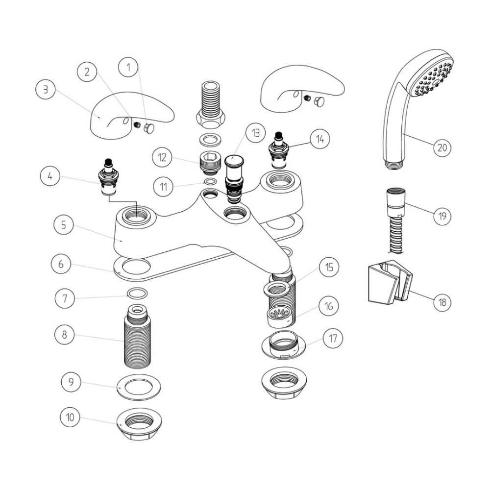 shower tap parts diagram