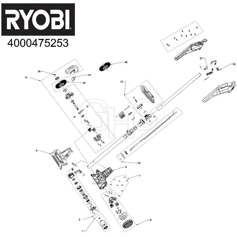 ryobi mower parts diagram