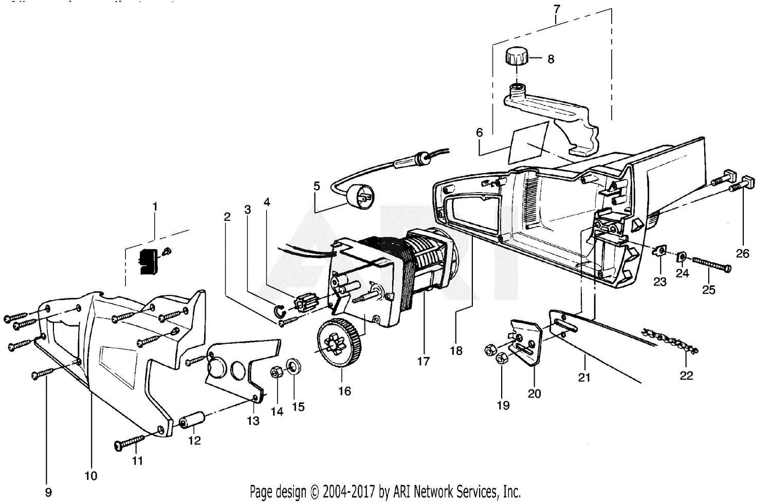 poulan 3.5 hp electric chainsaw parts diagram