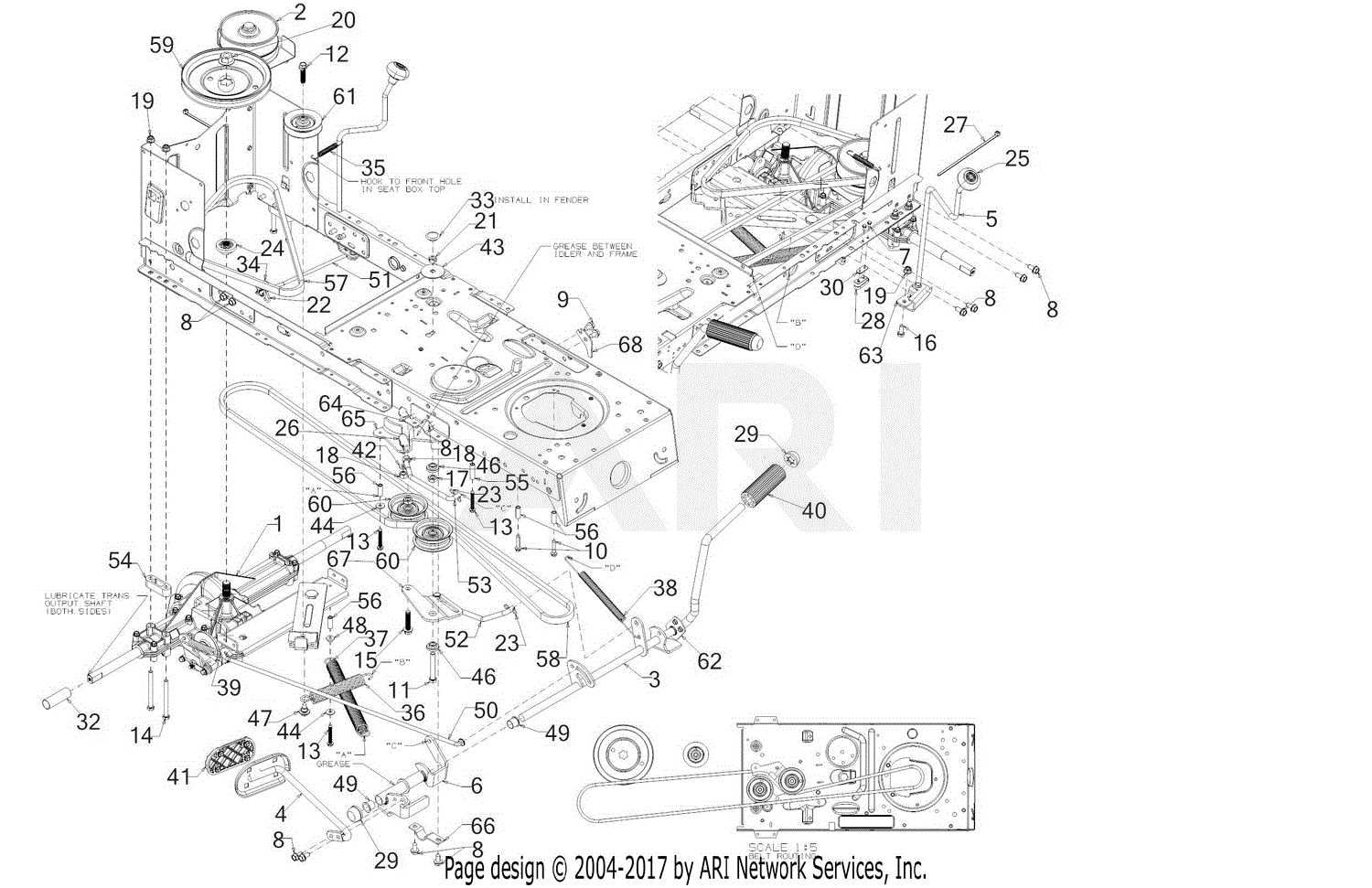 troy bilt 46 inch riding mower parts diagram