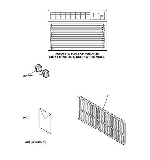 window ac unit parts diagram