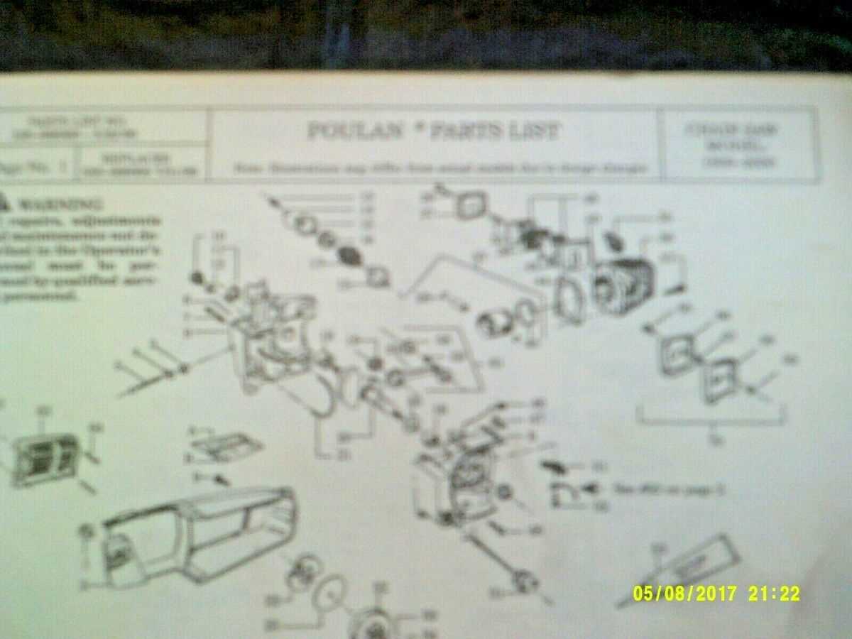 poulan 3400 chainsaw parts diagram