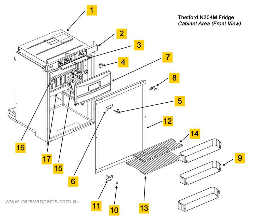 refrigerator parts diagram