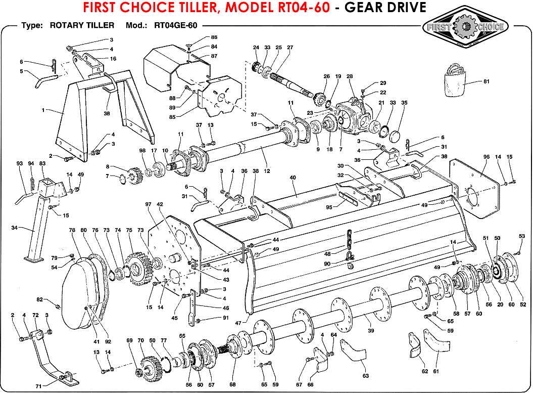 tiller parts diagram