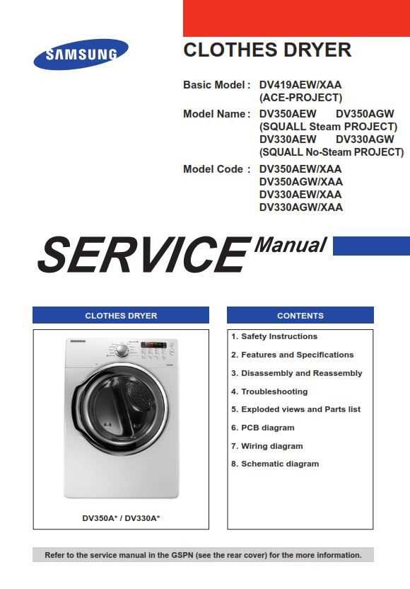 samsung dryer parts diagram