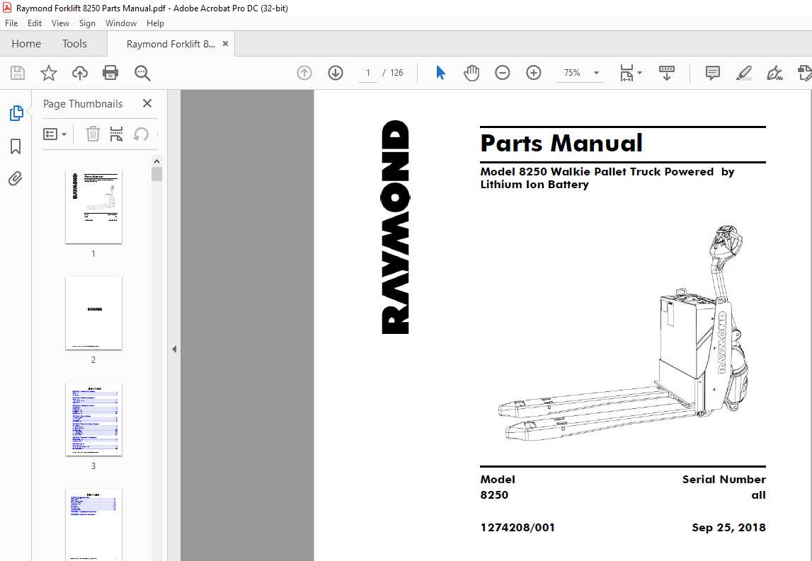 raymond reach truck parts diagram