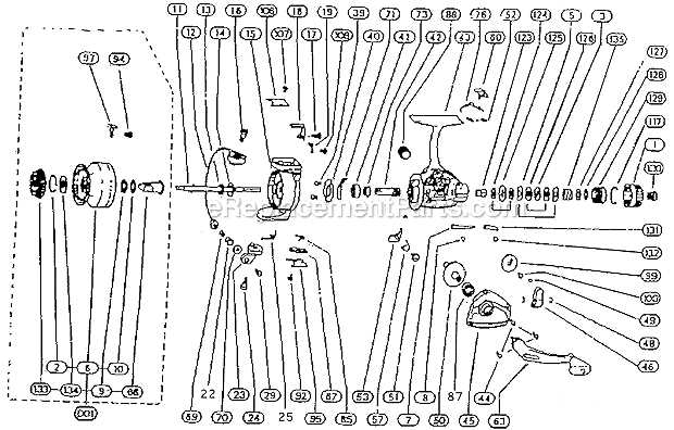 shakespeare gx250 reel parts diagram