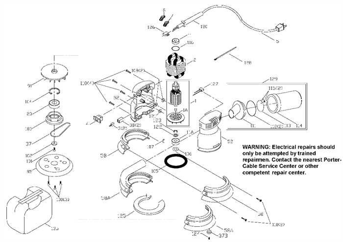 porter cable drywall sander parts diagram