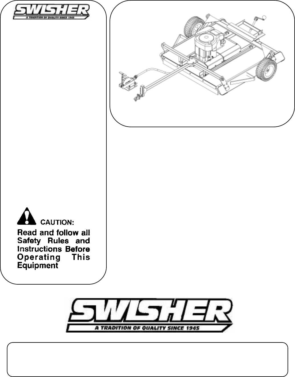 swisher 60 pull behind mower parts diagram