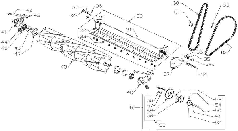 reel mower parts diagram