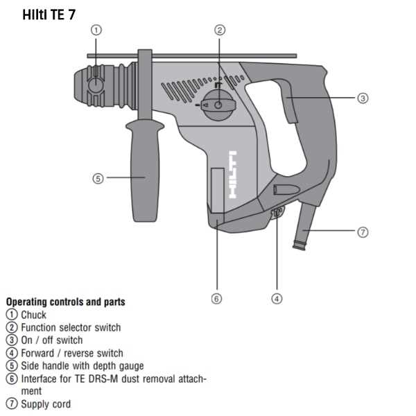 hilti te 7 parts diagram