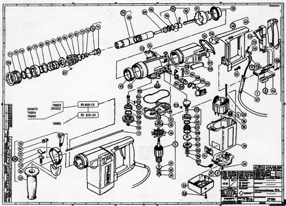 hilti te 7 parts diagram