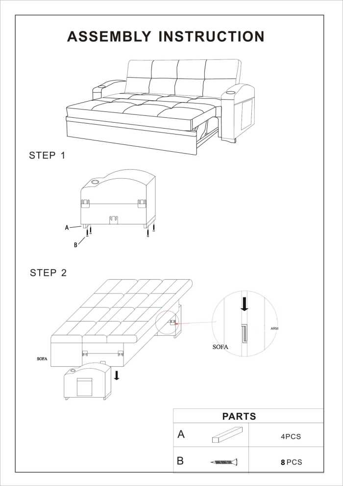 parts of a sofa diagram