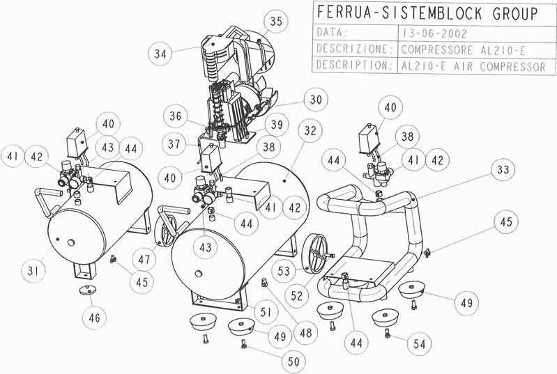 parts of an air compressor diagram