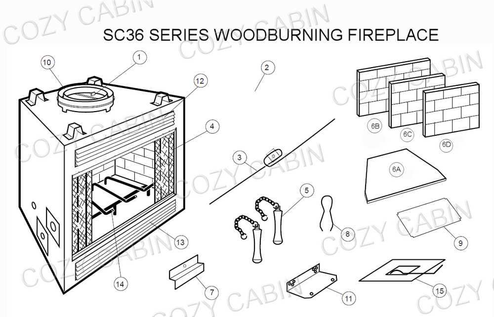 parts of fireplace diagram