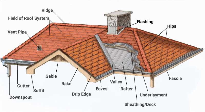 parts of roof diagram