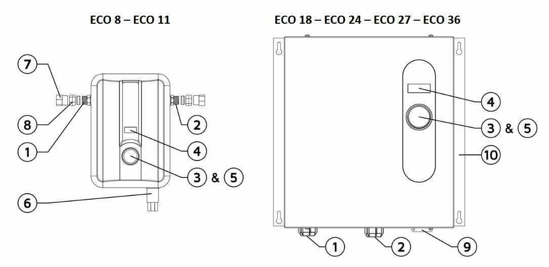 parts of water heater diagram