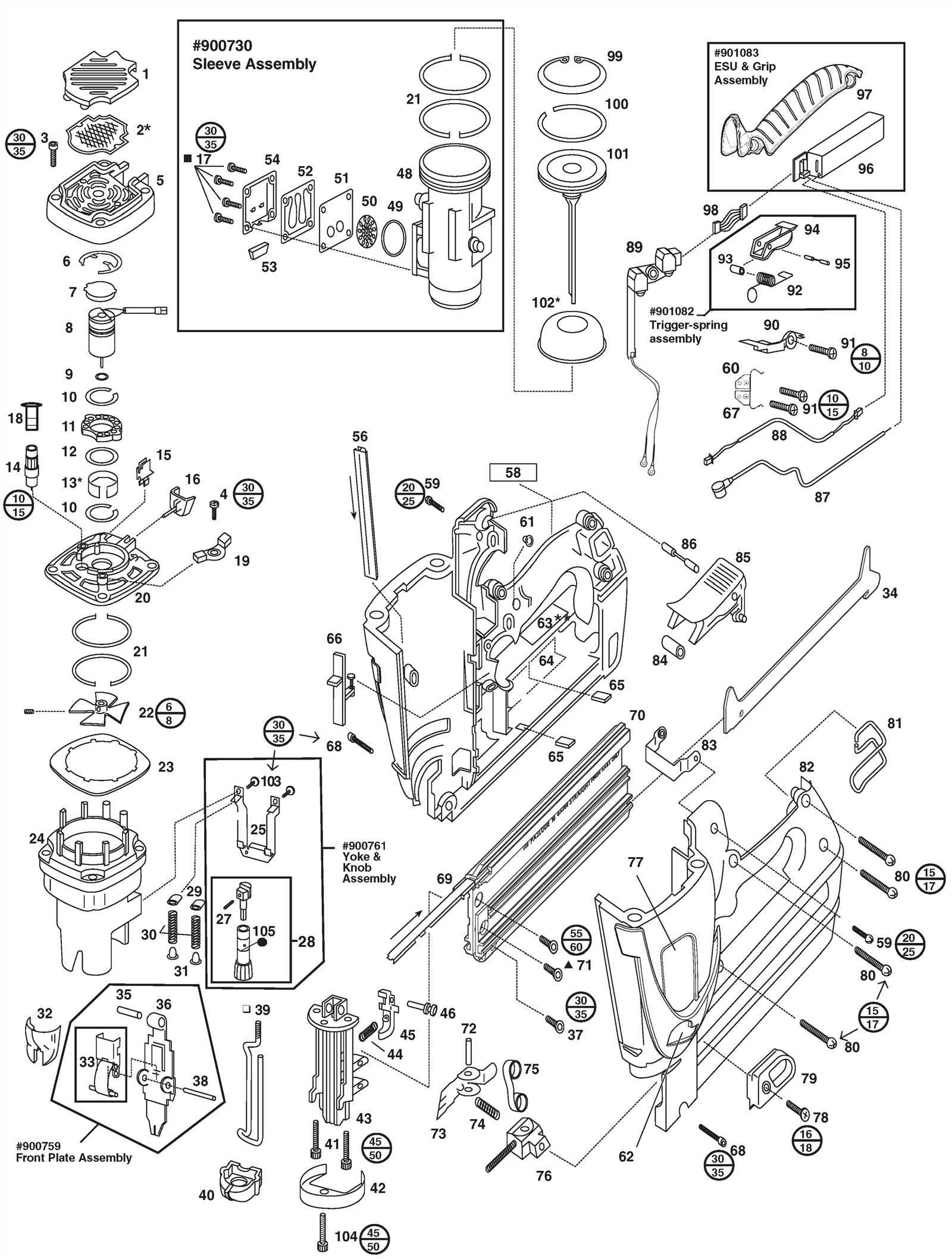 paslode im250 ii parts diagram