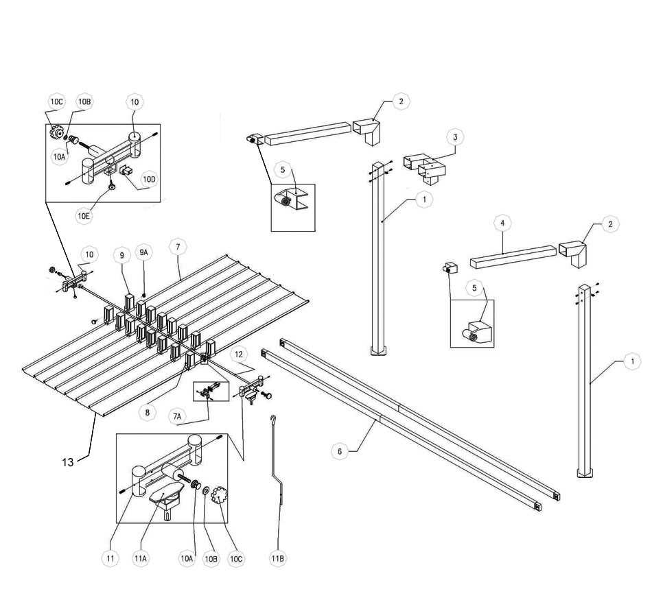 patio umbrella parts diagram