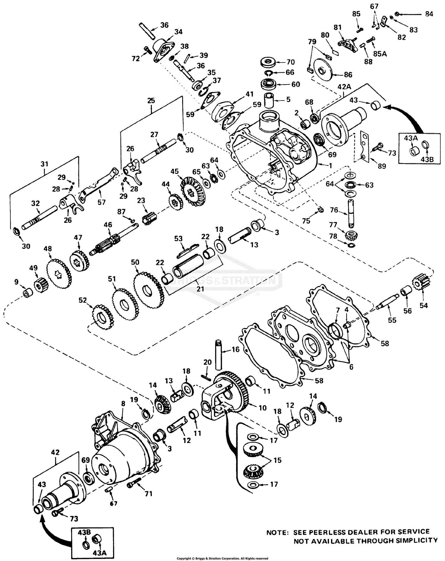 peerless transaxle parts diagram