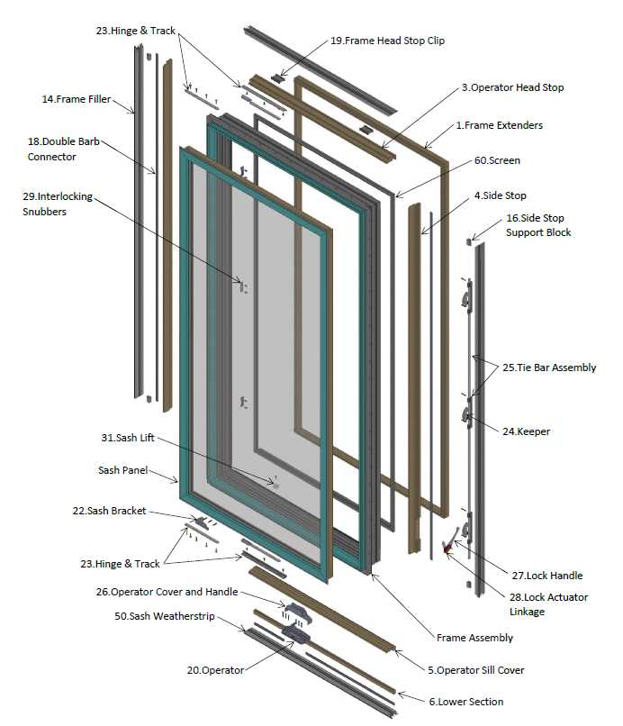 pella casement window parts diagram