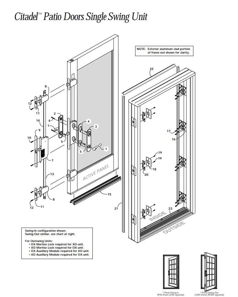 pella sliding door parts diagram