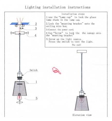 pendant lamp parts diagram