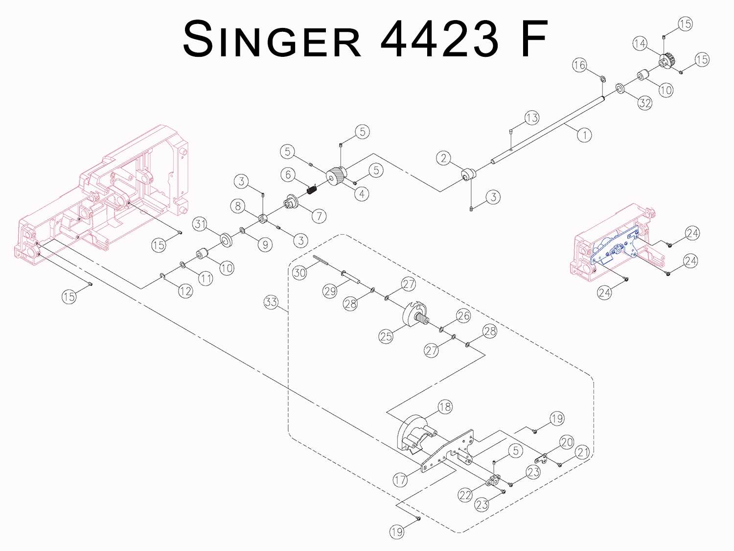 pfaff sewing machine parts diagram