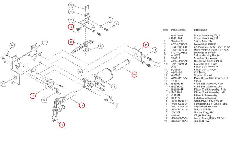 pinball parts diagram