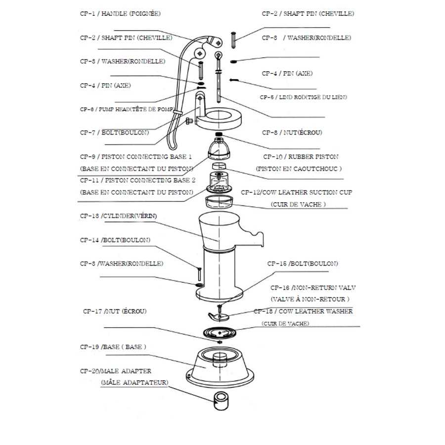 pitcher pump parts diagram