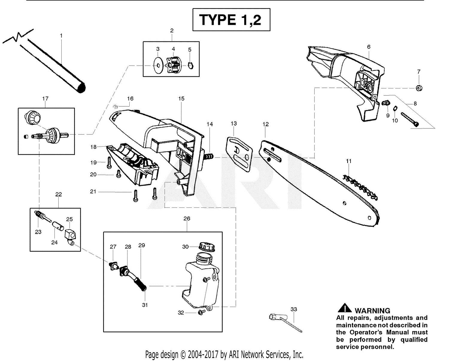 pole saw parts diagram