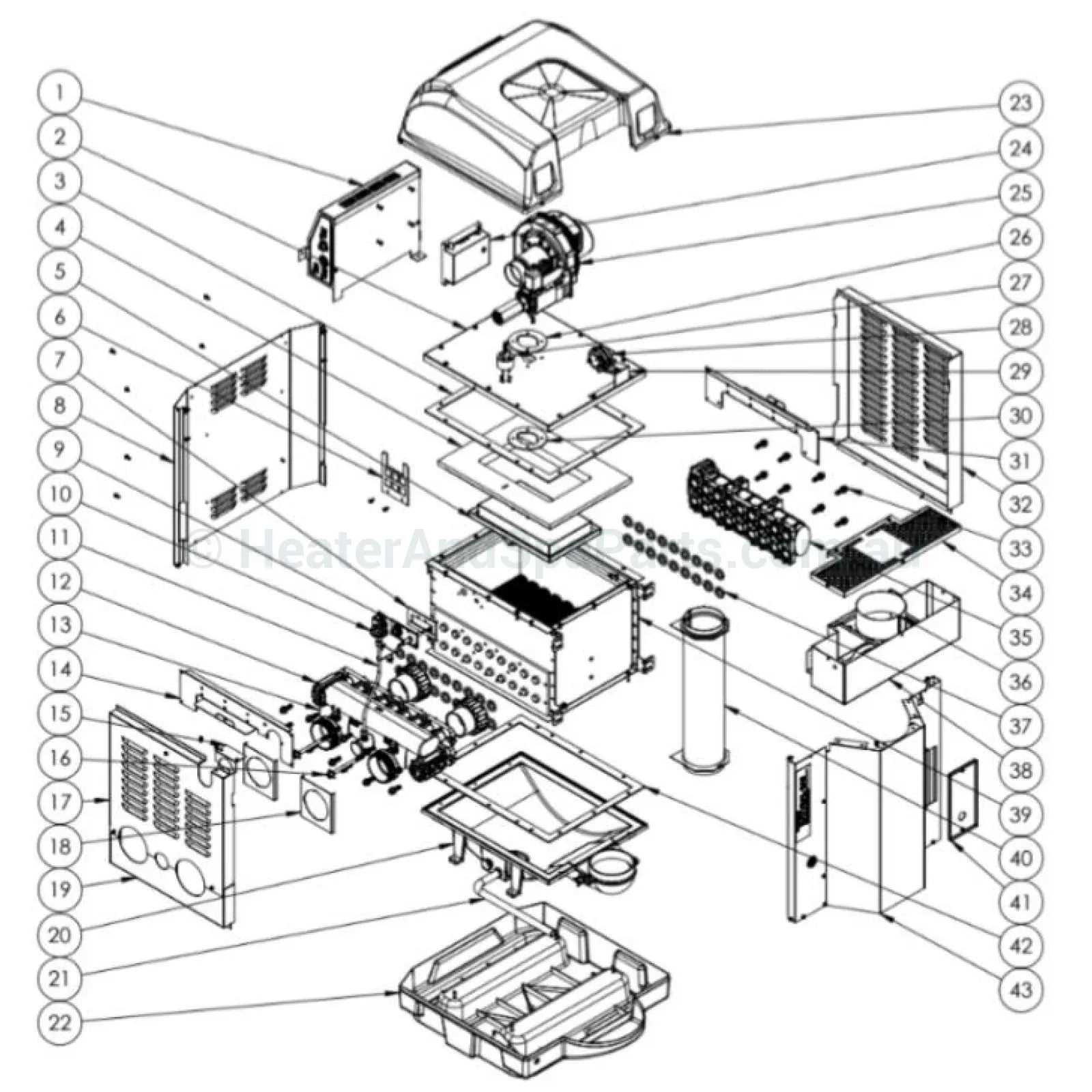 pool heater parts diagram