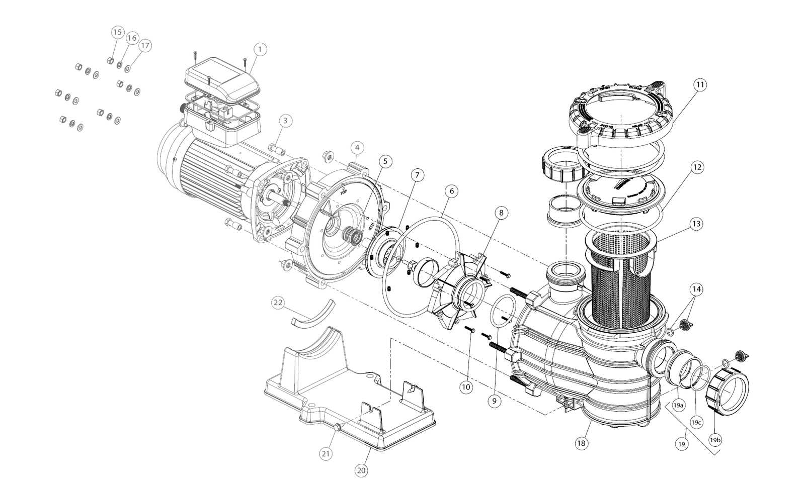 pool pump parts diagram