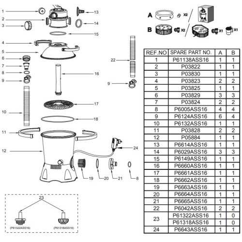 pool sand filter parts diagram