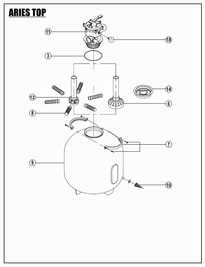 pool sand filter parts diagram