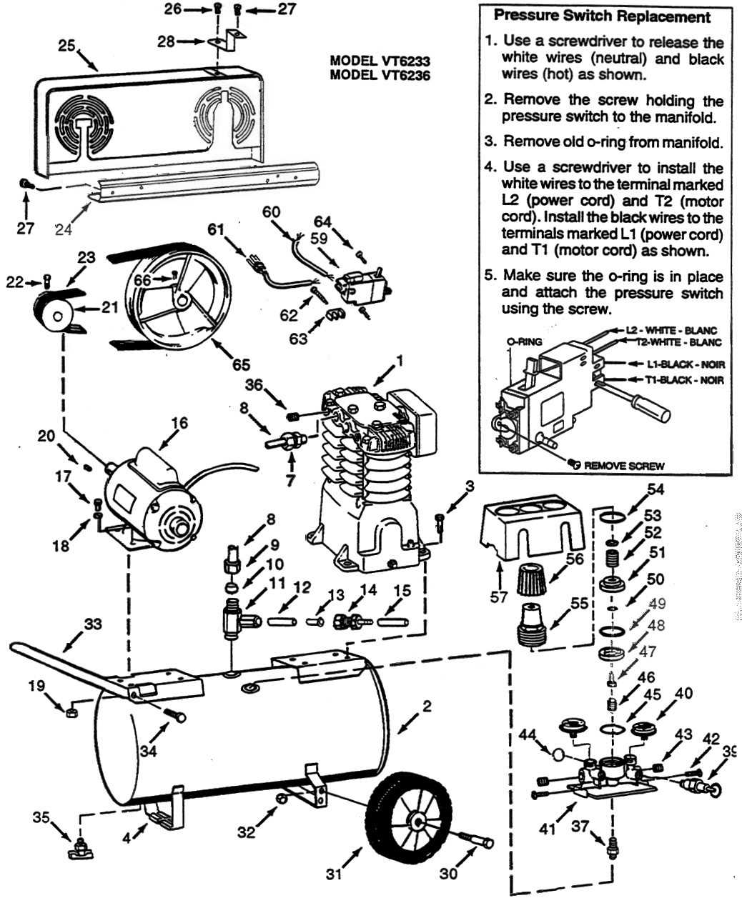 portable air compressor parts diagram