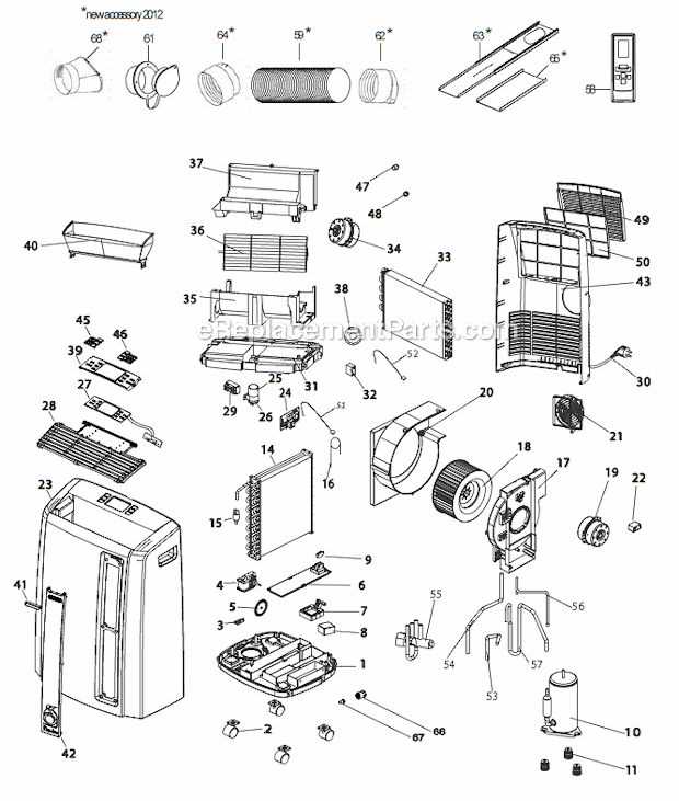 portable air conditioner parts diagram